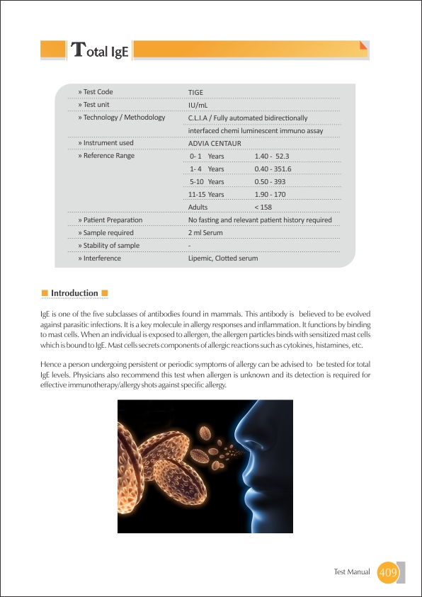 Total IgE Test Price Rs.790 Thyrocare